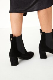 Black Suede Forever Comfort with Motion Flex Heeled Chelsea Boots - Image 5 of 7
