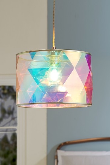 Facet Iridescent Easy Fit Shade, Teal Lamp Shade Next