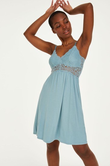 Buy Hunkemoller Green Vera Jersey Lace Slip Dress From The Next Uk Online Shop