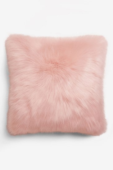 Blush Pink Arctic Cosy Faux Fur Cushion