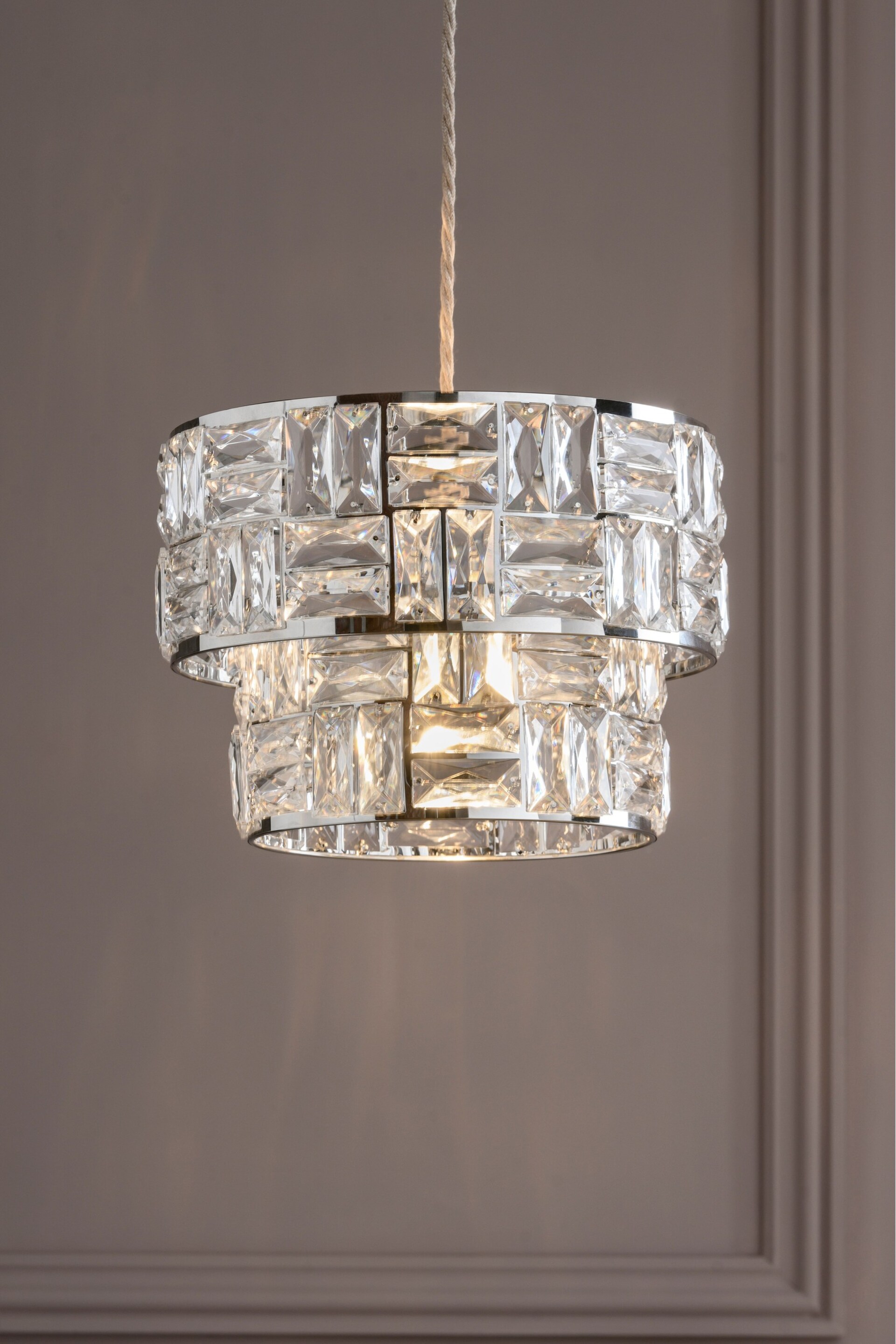 Chrome Alexis Easy Fit Pendant Lamp Shade - Image 1 of 7