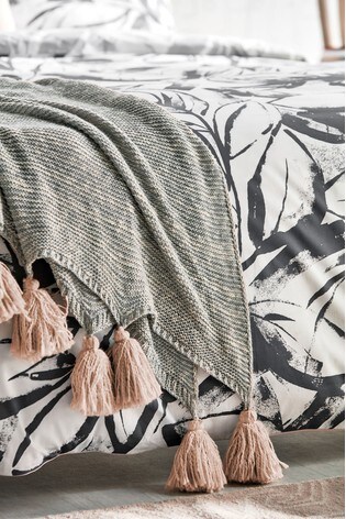 Buy Scion Padua Knitted Cotton Throw With Tassels From The Next Uk
