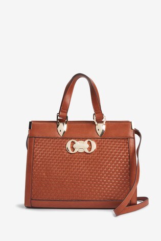 croc effect tote bag