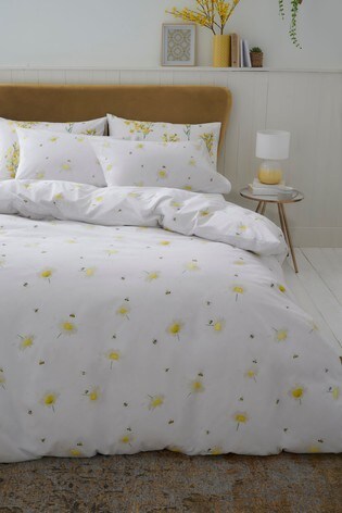 2 Pack Bee Happy Fl Duvet Cover, Yellow And White Double Duvet Covers