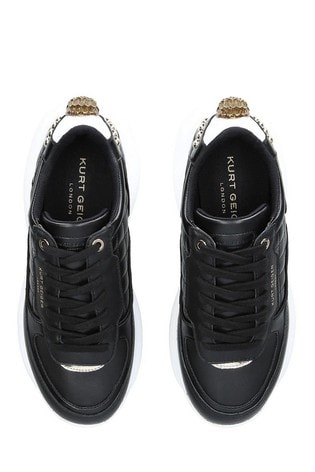 ladies black leather trainers
