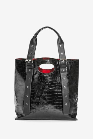 croc effect handbag