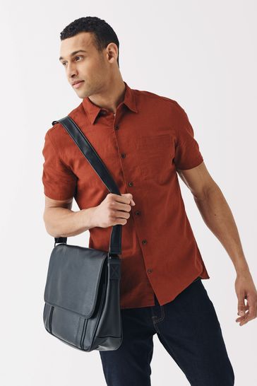 Mens Next Black Messenger Bag - Black