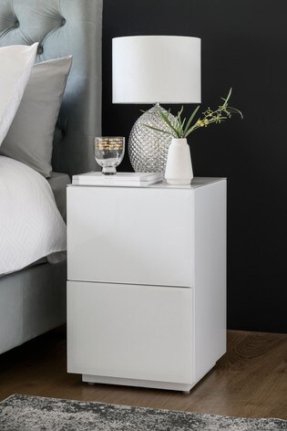 Buy Sloane White Slim 2 Drawer Bedside Table From The Next Uk Online Shop