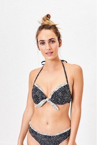 black frill bikini top