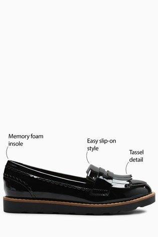 black chunky loafers