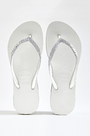 havaianas slim glitter silver