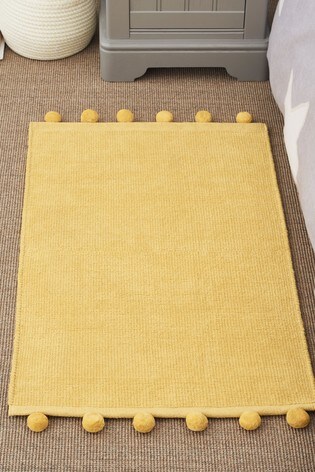 Ochre Pom Edge Soft Touch Rug