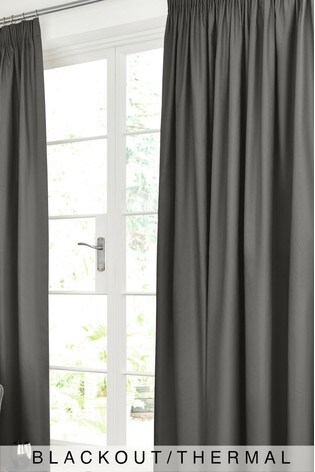 Buy Cotton Pencil Pleat Blackout Thermal Curtains From The Next Uk