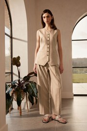 Mink Brown Premium Tailored Barrel Leg Trousers - Image 1 of 6