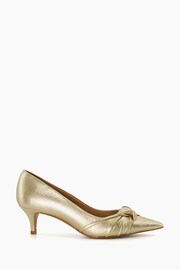 Dune London Gold Address Soft Knot Pointed Court Shoes - Image 1 of 6