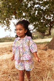 Lilac Purple Lemons Blouse And Shorts Co-ord Set (3mths-8yrs) - Image 1 of 7