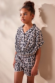 Black/Taupe Butterfly Twist Front Co-ord Set (3-16yrs) - Image 1 of 6