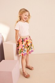 Pink Embroidered Floral Pull-On Skirt (3-16yrs) - Image 1 of 7