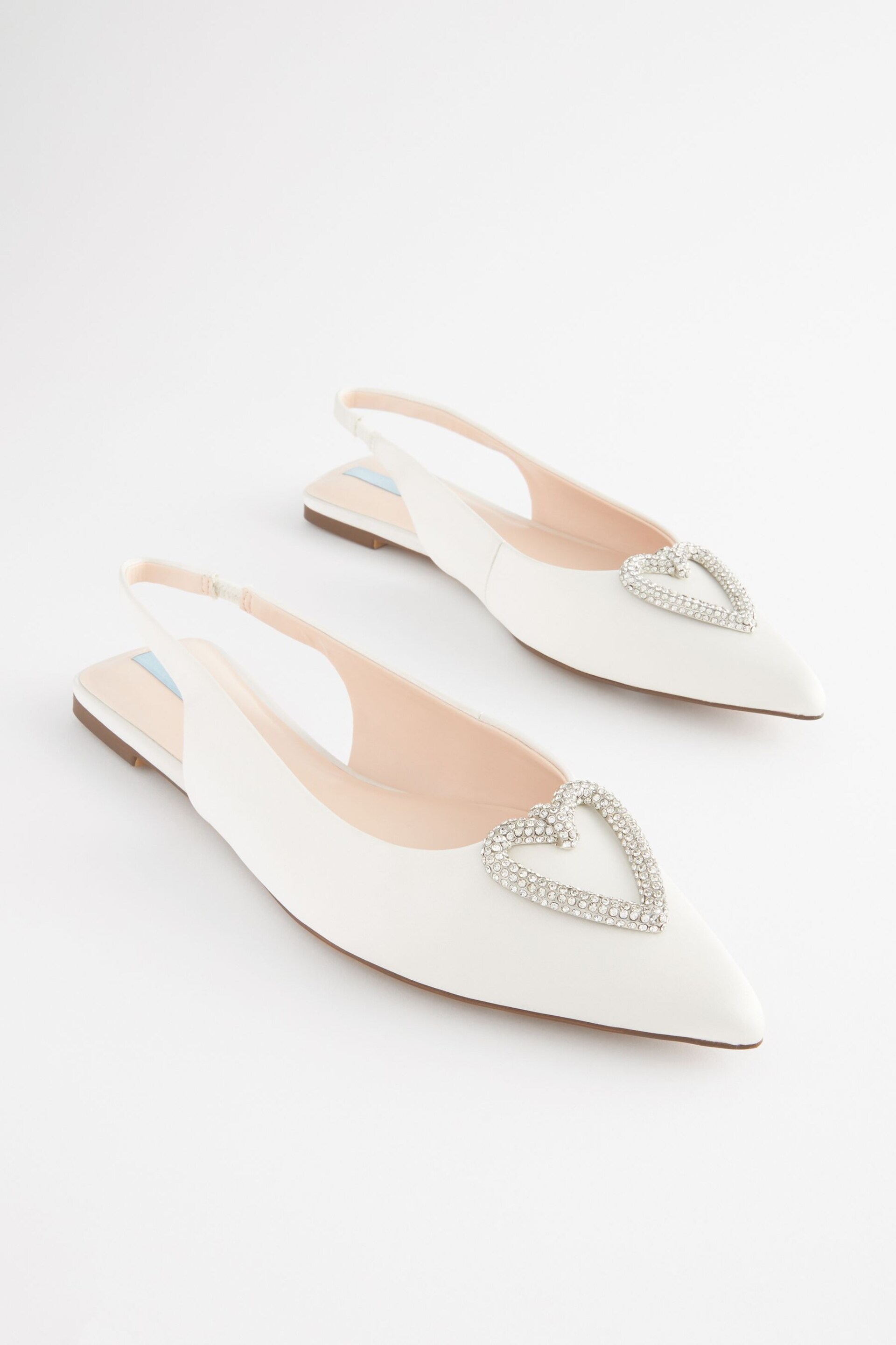 Ivory Forever Comfort Wedding Satin Heart Trim Bridal Shoes - Image 1 of 5