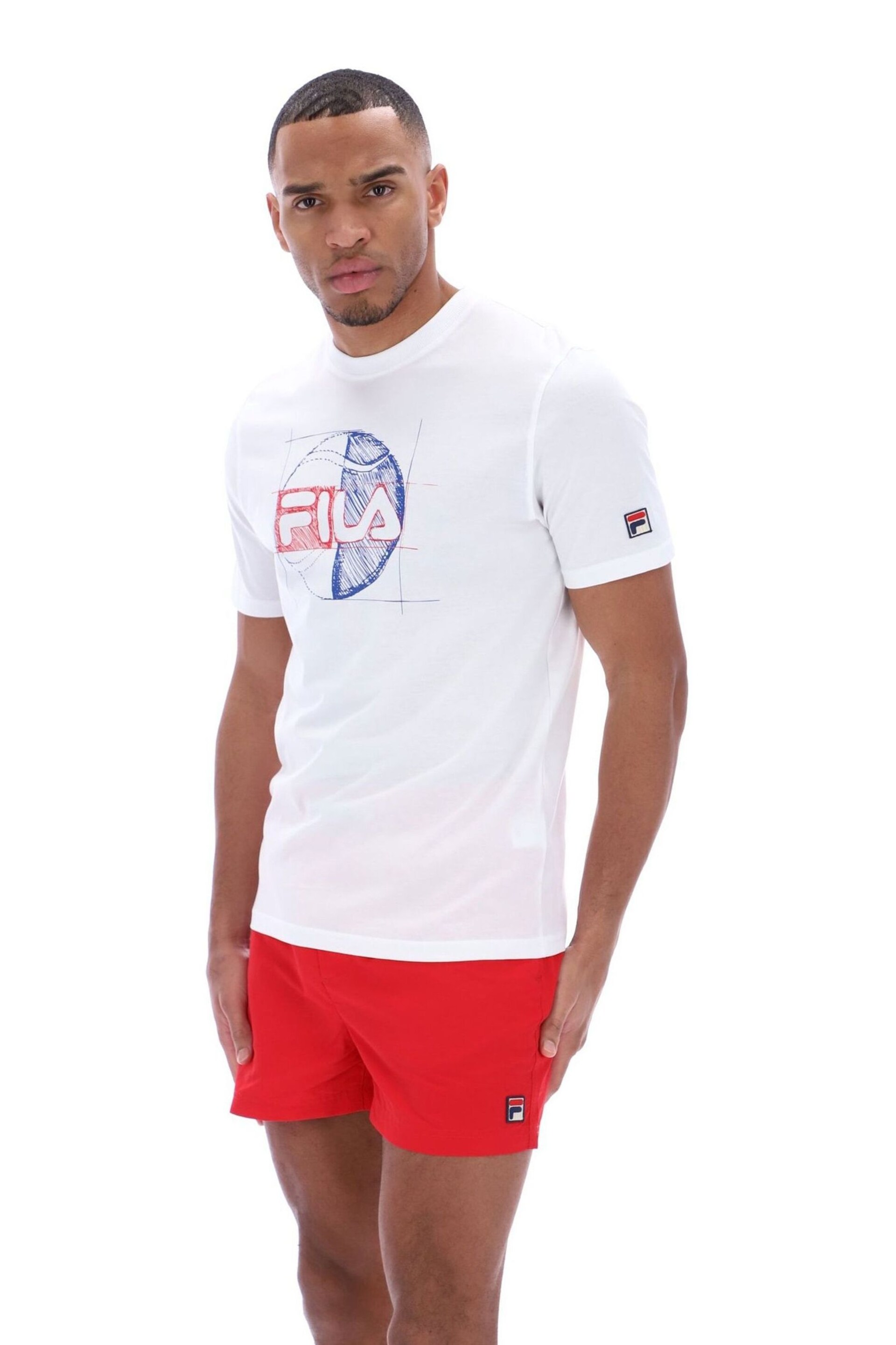 Fila White Fila Dixon Front Graphic White T-Shirt - Image 1 of 4