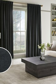 Slate Blue Sumptuous Velvet Hidden Tab Top Lined Curtains - Image 1 of 5