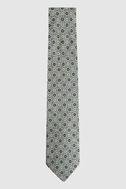 Reiss Sea Green Asolo Silk Medallion Print Tie - Image 1 of 5