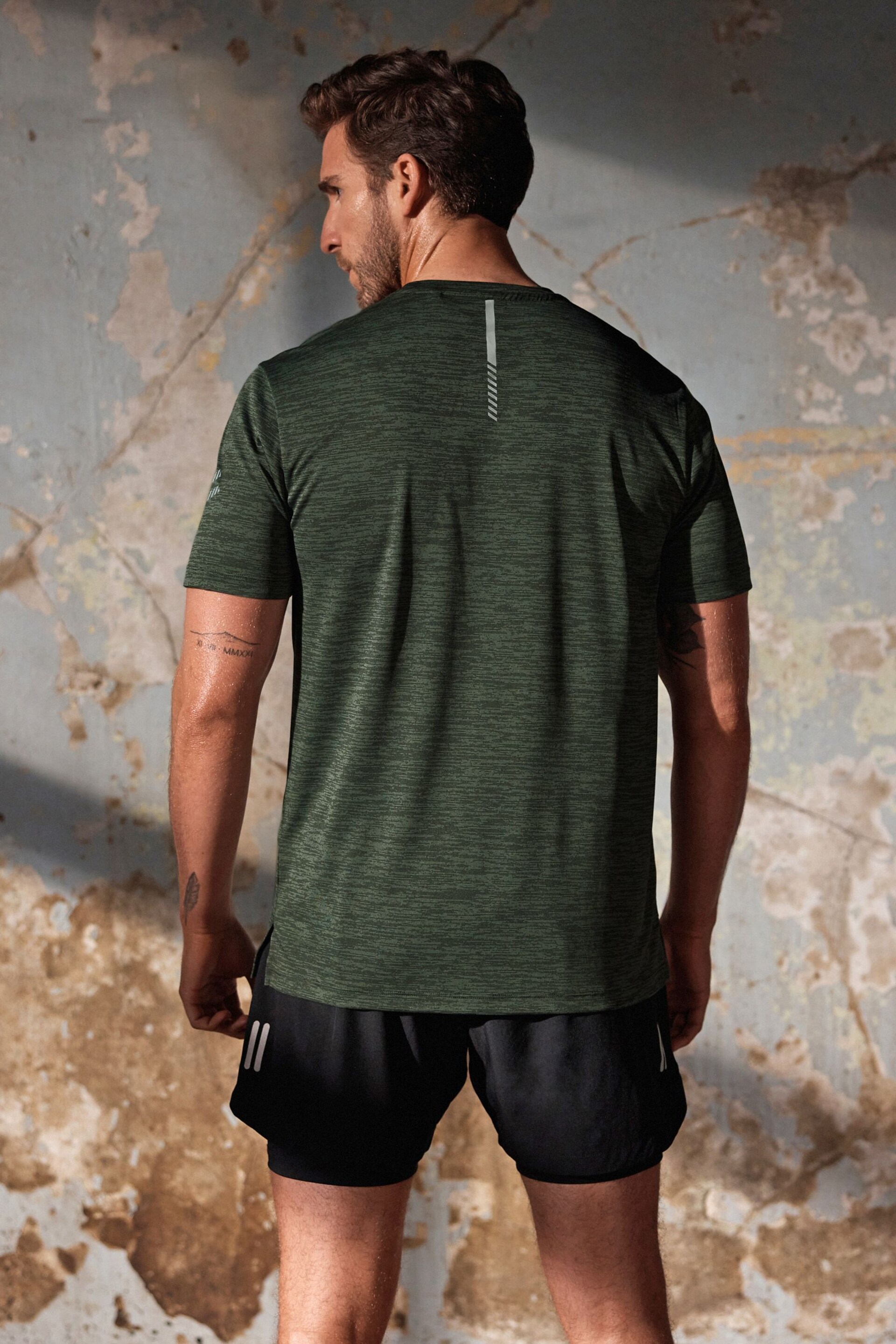Khaki Green Active Gym & Training T-Shirt - Image 3 of 7