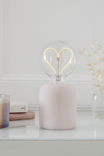 Heart Bulb Decorative Light From, Pink Heart Lamp Next