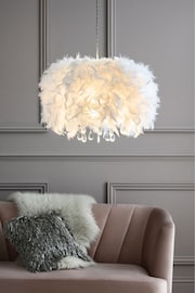 White Feather Easy Fit Lamp Shade - Image 1 of 7