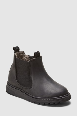 Next Chelsea Buy Netherlands Black Boots From Leather Borg Lined 00HwUFxq