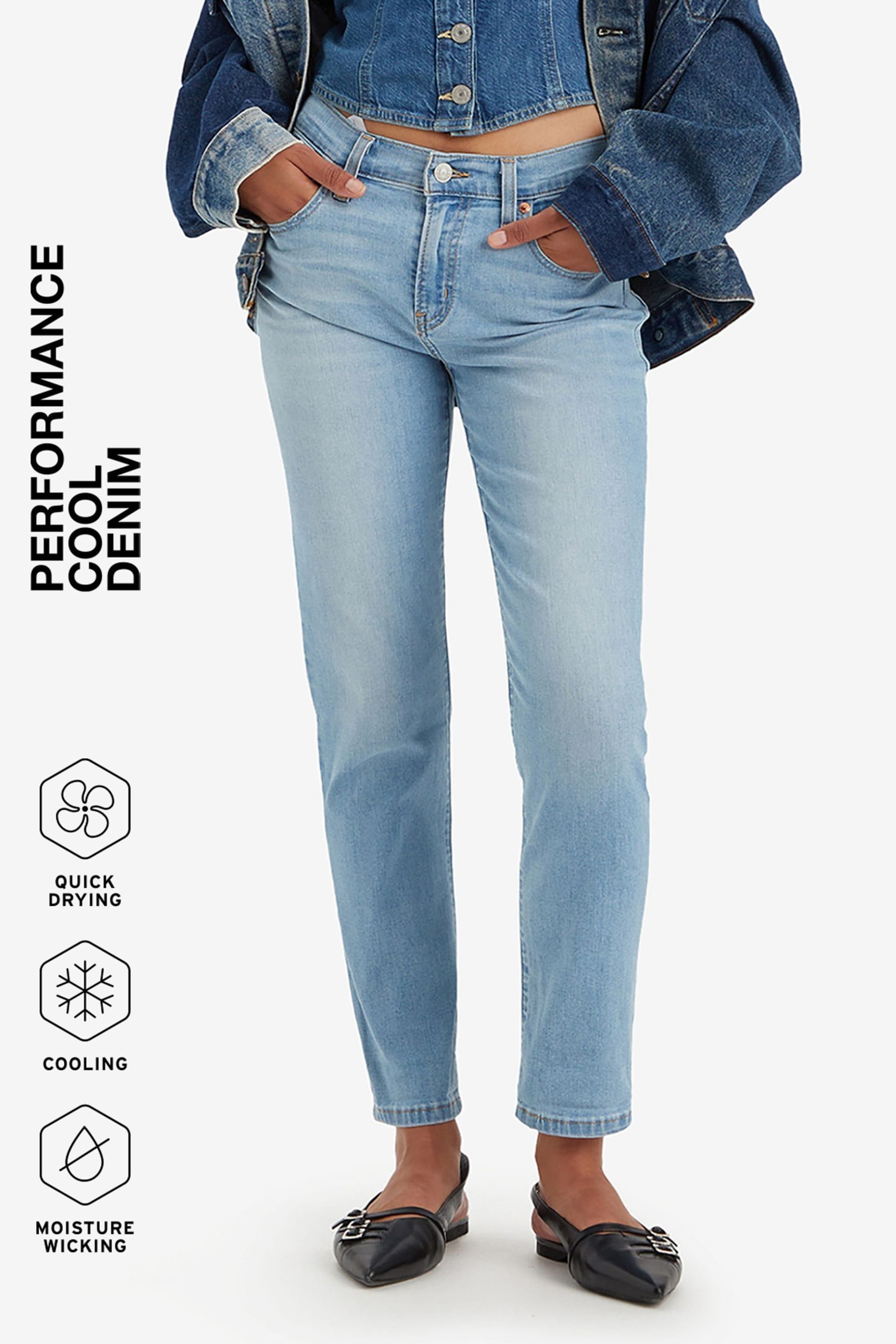 Levi's® Blue Mid Rise Boyfriend Jeans - Image 1 of 7