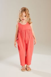 Coral Pink Sleeveless Jumpsuit (3mths-7yrs) - Image 1 of 7