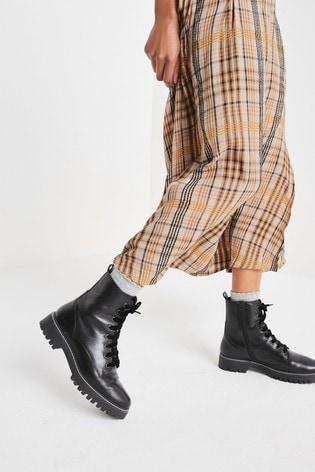 Forever Comfort® Leather Lace-Up Boots 