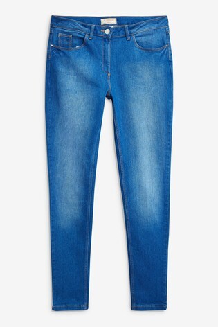bright blue skinny jeans