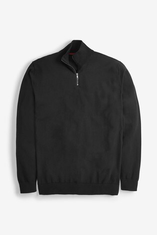 black zip neck jumper