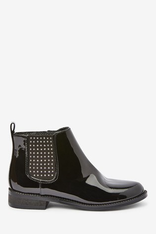 patent chelsea boots
