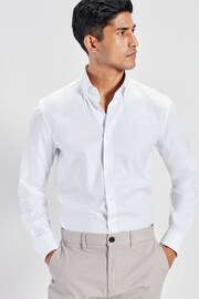 White Regular Fit Easy Care Oxford Shirt - Image 1 of 8