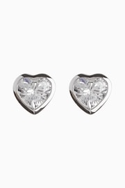 Sterling Silver Delicate Heart Stud Earrings - Image 1 of 3