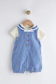 Blue Sailor Woven Baby Romper (0mths-2yrs) - Image 1 of 12