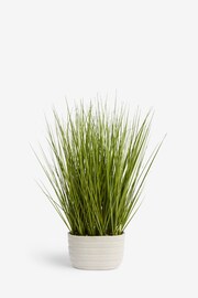 Green Artificial Grass In Crackle Pot - Image 1 of 3