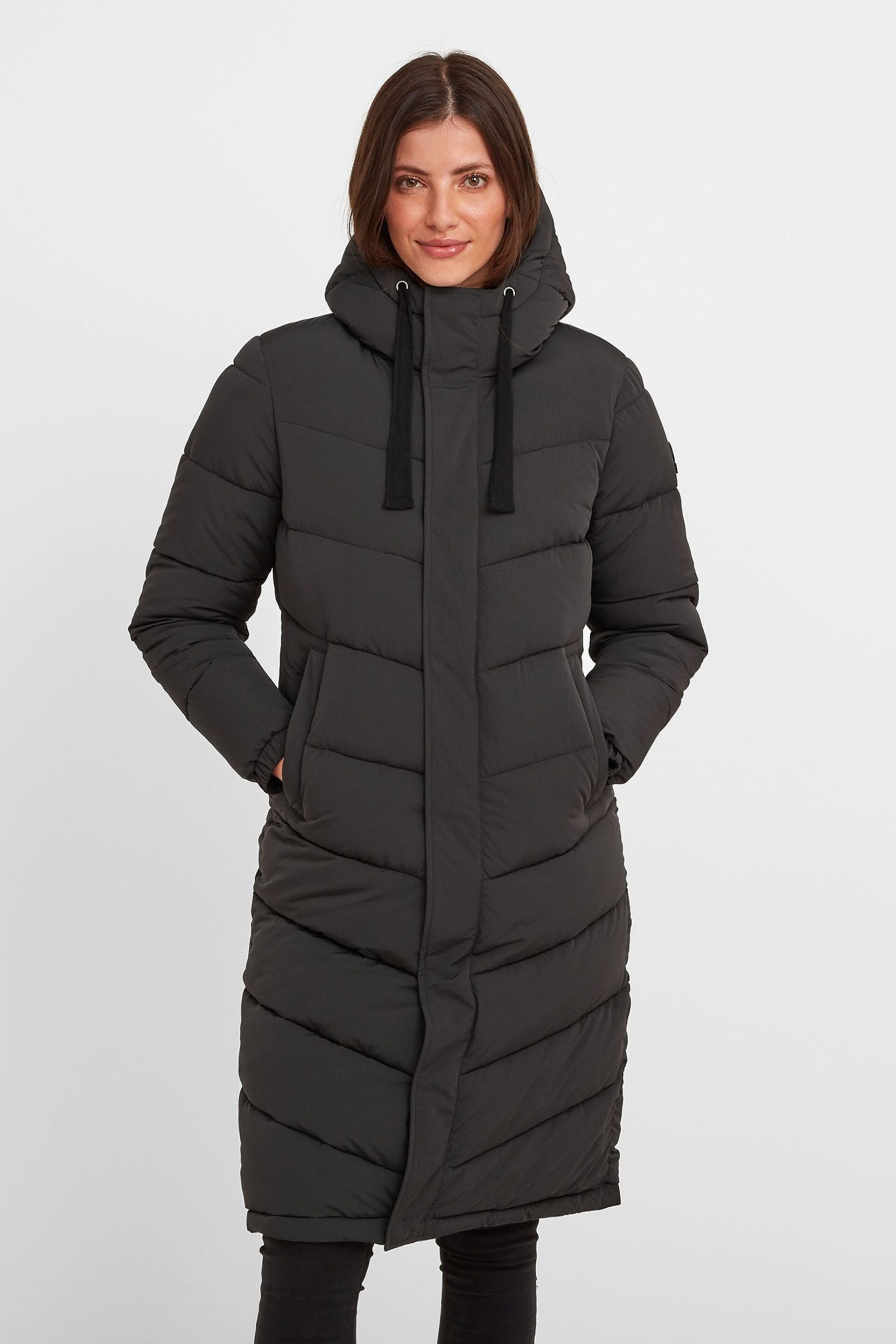 Tog 24 Black Raleigh Thermal Padded Long Coat - Image 1 of 6