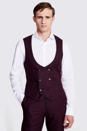 Tailored Fit Claret Flannel Waistcoat - Image 1 of 3