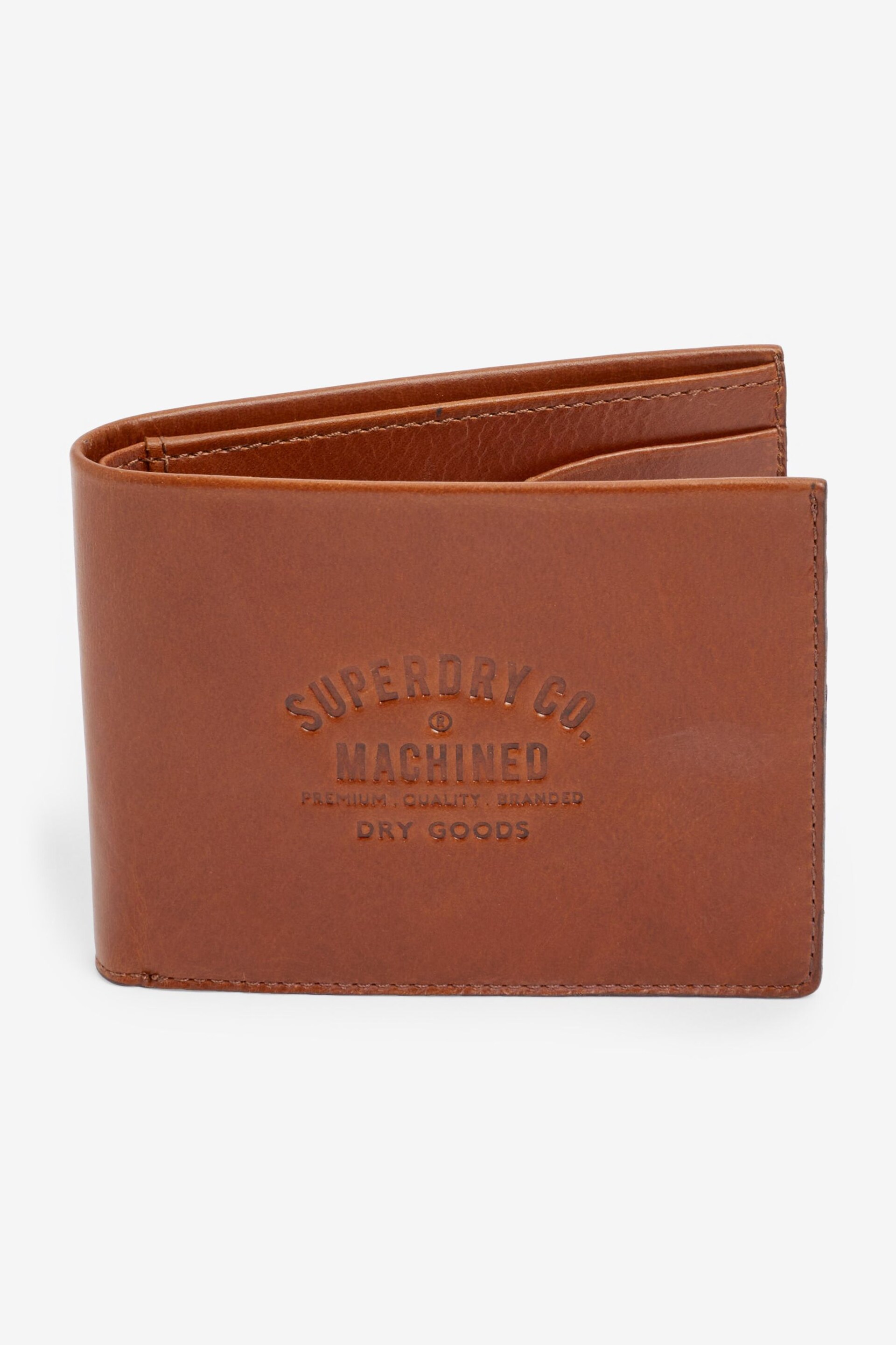 Superdry Brown Leather Wallet In Box - Image 1 of 6