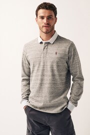 Grey Marl Long Sleeve Rugby Shirt - Image 1 of 9