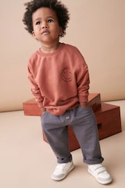 Rust Brown/Grey Logo Oversized Character Sweatshirt and Jogger Set (3mths-7yrs) - Image 1 of 8