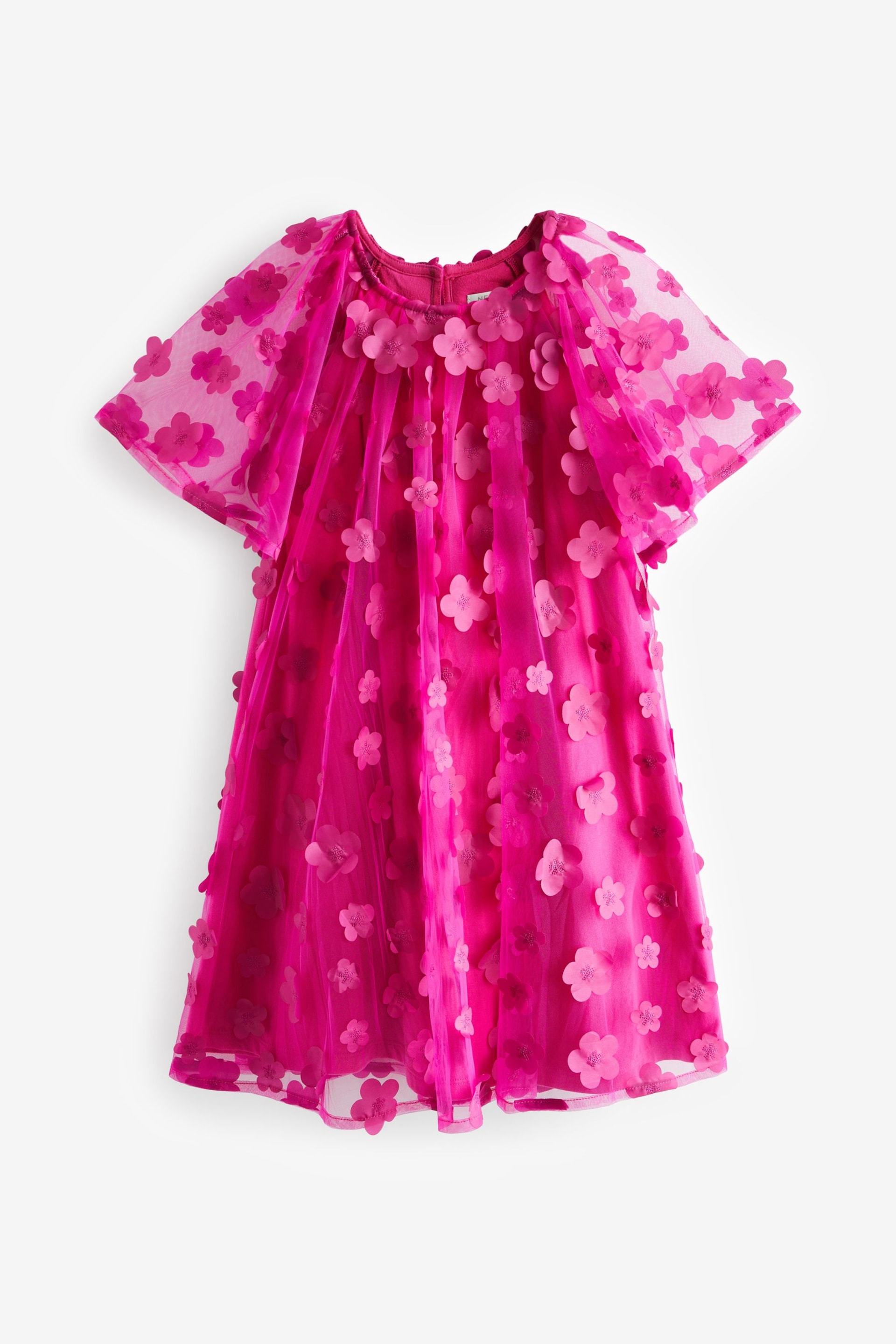 Pink 3D Flower Party Dress (3-16yrs) - Image 1 of 3