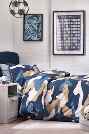 Blue Camo Duvet Cover and Pillowcase Set - Image 1 of 6