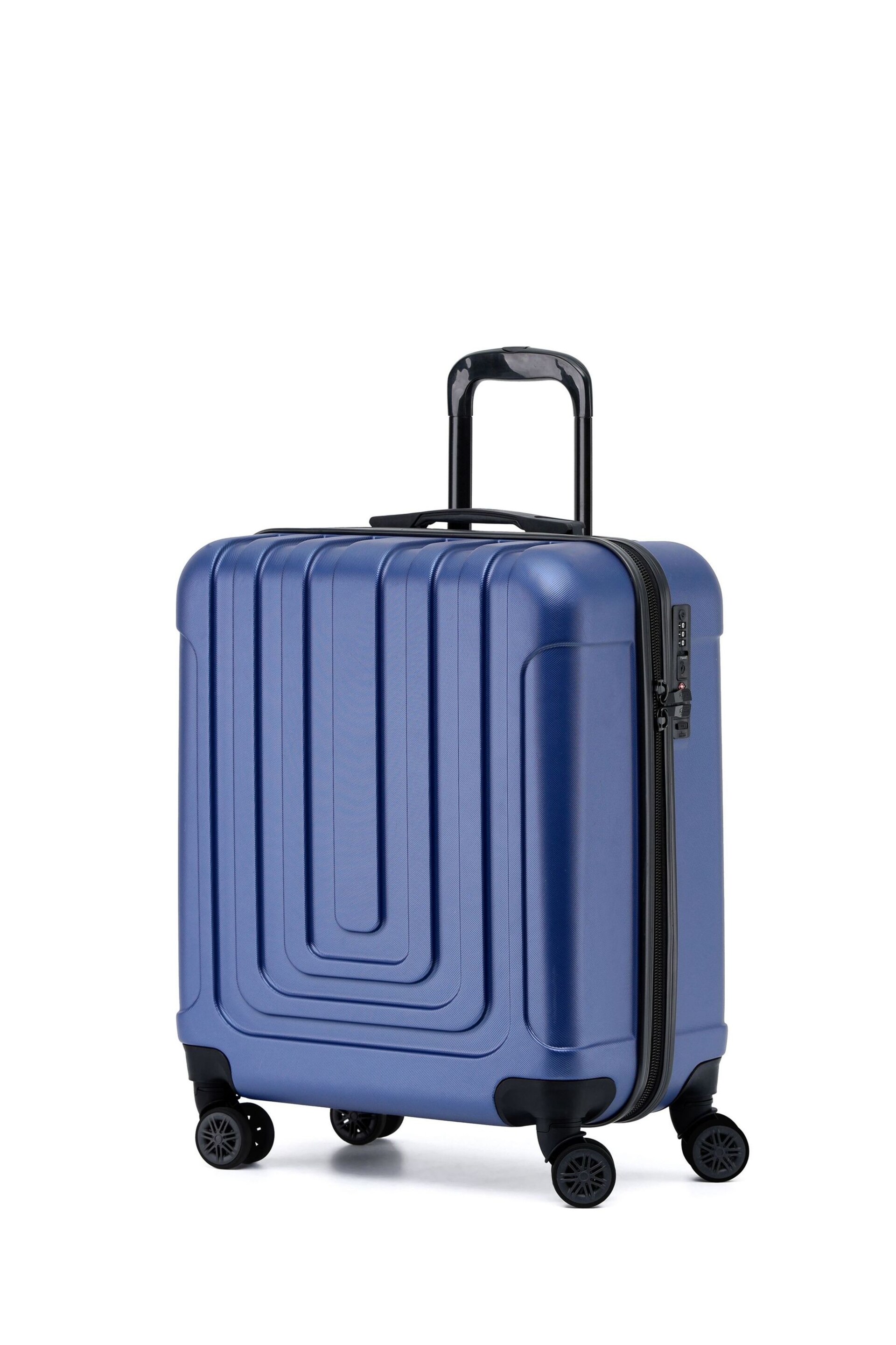 Flight Knight 56x45x25cm EasyJet Overhead 8 Wheel ABS Hard Case Cabin Carry On Hand Black Luggage - Image 1 of 7