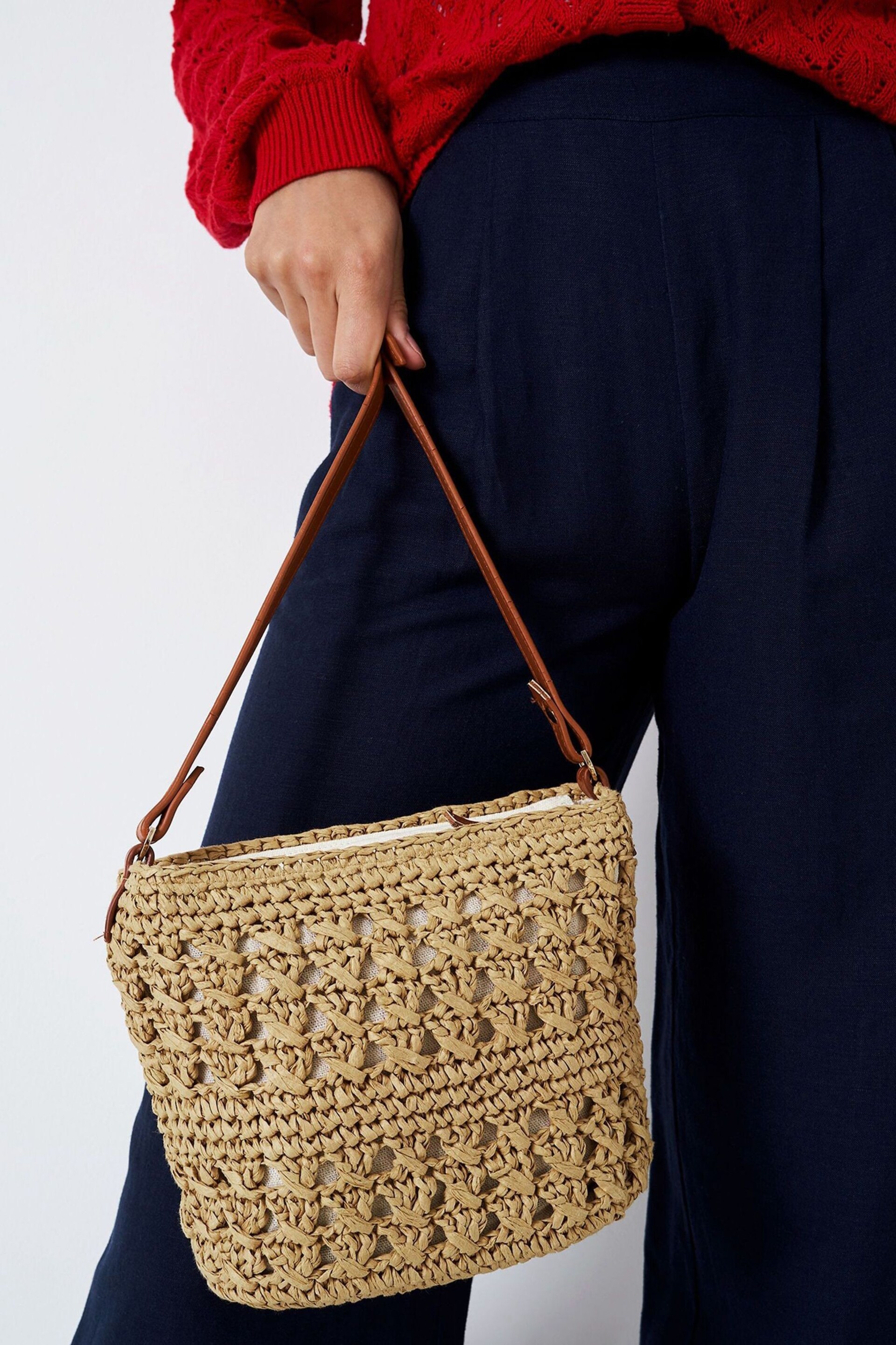 Crew Clothing Company Natural Textured  Beach Bag - Image 1 of 7