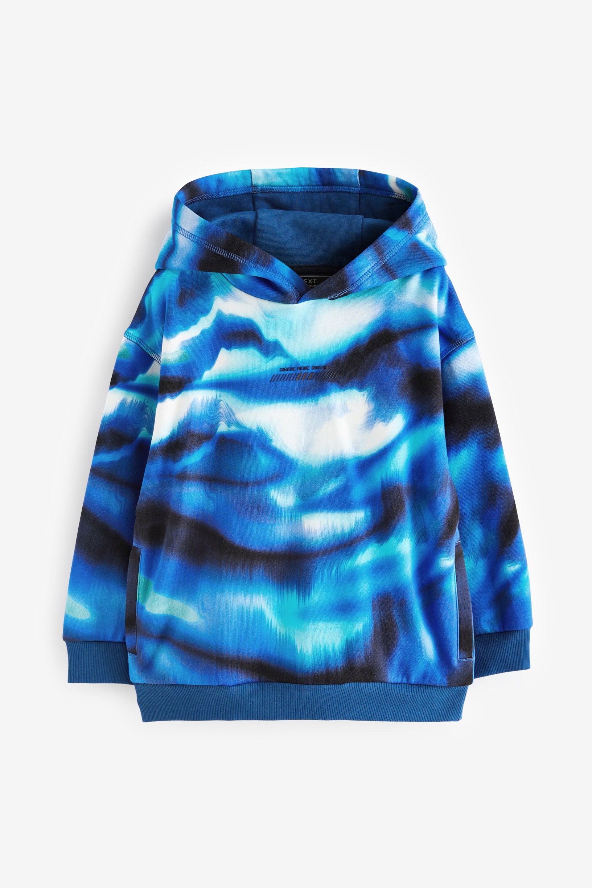 Blue Digital Print Hoodie (3-16yrs) - Image 1 of 7